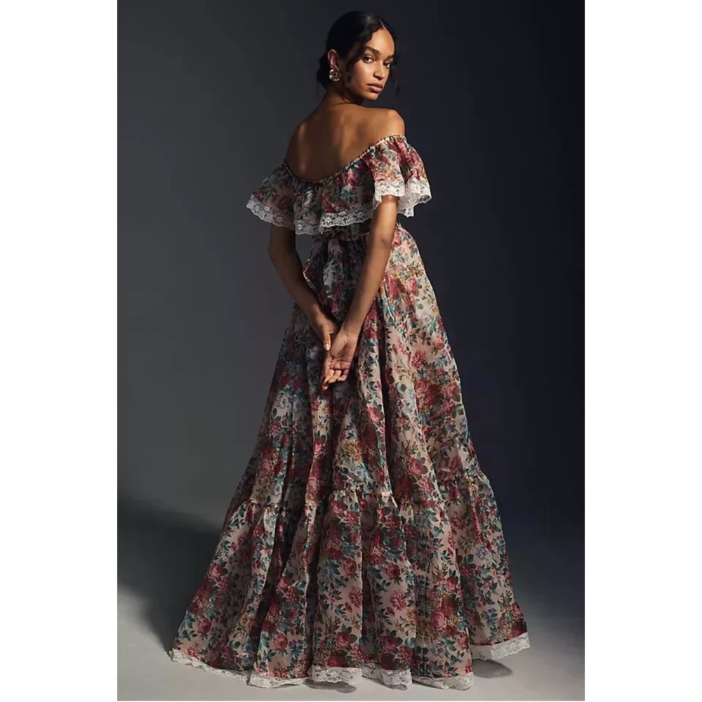 NEW Selkie Nightcap Romance Novel Floral Off-Shoulder Dress - Picture 8 of 16